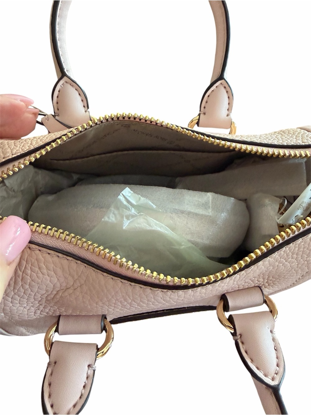 Michael Kors Carene Pink Pebbled Leather Mini Satchel NWT - Picture 4 of 10